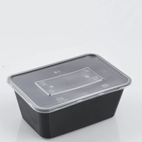 Conteneur alimentaire rectangulaire en plastique PP de 1000ml, boîte à emporter facile à ouvrir boîte à déjeuner jetable de Restaurant