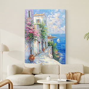 Peintures à l'huile de tailles personnalisables, peintures murales, décorations d'intérieur, peintures murales de paysages peintes à la main, peintures de paysages marins sur toile - Product Image 4