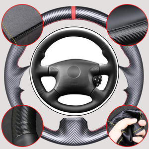 ที่หุ้มพวงมาลัยคาร์บอนไฟเบอร์และไมโครไฟเบอร์สำหรับ Nissan <span class=keywords><strong>Almera</strong></span> (N16) 2000-2003 X-Trail (T30) 2001-2003 terano 2 2001-2002 - Product Image 1