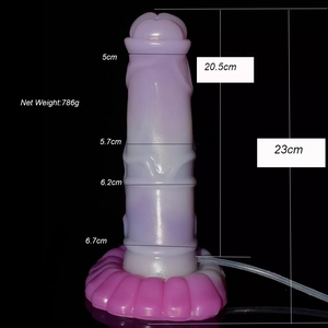 FAAK <span class=keywords><strong>23</strong></span> <span class=keywords><strong>cm</strong></span> Flexible Silicone Énorme Taille Cheval Pénis Pulvérisation D'eau Gode Coq Réaliste Chien Coq Conception pour Femme - Product Image 6