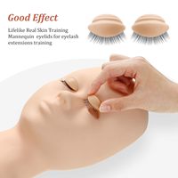 Cils de paupières en silicone amovibles de remplacement pour outil de beauté de tête de mannequin pour la formation des cils