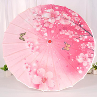 Parapluie chinois japonais en papier à l'huile, cm, pour danse, manche en bois, décoration artisanale de mariage