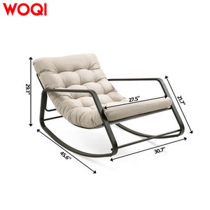 WOQI Poltrona Moderna in Rattan Pieghevole e Portatile, Comoda Sedia Sospesa per Soggiorno con Struttura in Metallo e Cuscino Confortevole, Ideale per Balcone - Product Image 2