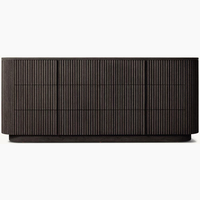 Ensemble de meubles de chambre à coucher de luxe moderne au design américain, coiffeuse à neuf tiroirs en chêne