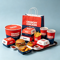 Boîtes en carton personnalisées de qualité alimentaire pour poulet frit, type Gable, pour restauration rapide