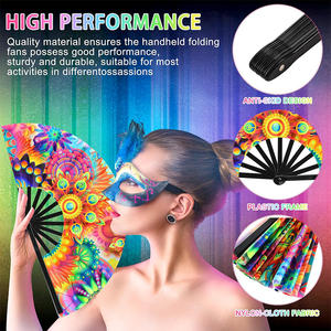 พัดมือพับได้ขนาดใหญ่ 13 นิ้ว สีสันสดใส แบบพกพา สั่งทำได้ จัดส่งในวันเดียวกัน เหมาะสำหรับงานเทศกาลและปาร์ตี้ จำนวนมาก - Product Image 3