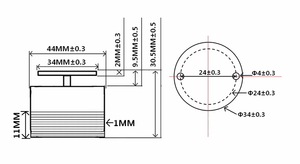 (QY44-Z2) Altoparlante Vibrante da 1,7 Pollici 20 Watt per Esterni Unità Altoparlante a Vibrazione da 44mm - Product Image 4
