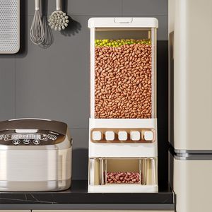 5-Compartment 12.5kg Grain Dispenser Kitchen Grain Dispenser Plastic Food-Grade Material Grain Dispenser - Product Image 5