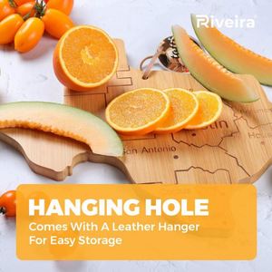 Tabla de servir y cortar con forma de Texas personalizada con lazo para colgar en la pared - Regalo promocional perfecto - Product Image 3