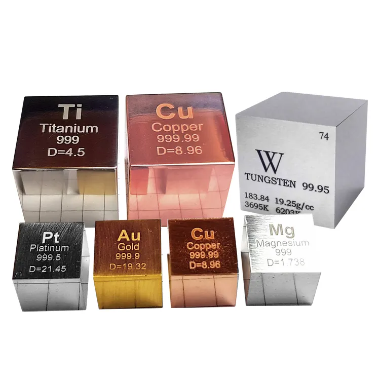 Заводской куб плотности из вольфрама, меди, титана, металла