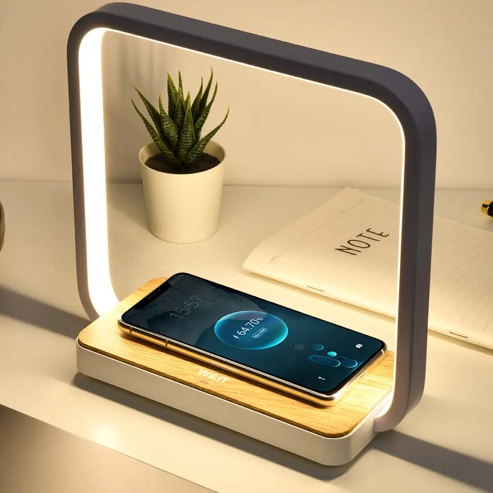 Mini version Wireless Charger LED bedside lamp 3 grade brightness fast wireless charger