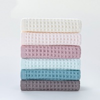 350GSM 100% Cotton 14*30inch Waffle Weave Face Towel Customized Print White Tea Towel Blank Kitchen Towels