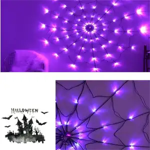 Halloween led party lights Spider Net Light Spider Web decoration led lights tema Festival fantasma