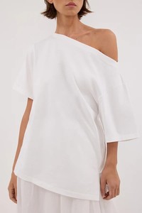 热销休闲棉麻梭织露肩简约女式夏季街头时尚必备衬衫上衣 - Product Image 5