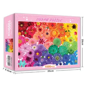 Custom Gift 1000 Pieces Flowers Jigsaw Games Puzzle For Kids