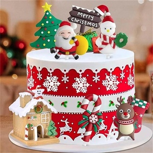 Decorazione per Torta a Forma di Albero di Natale e Babbo Natale per Feste di Compleanno, Natale e Capodanno, Accessori per Decorazione Dolci - Product Image 6