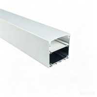Profilé LED linéaire suspendu noir et blanc 50*50mm, en aluminium extrudé, pour bande LED