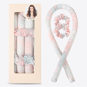 <b>Tie</b> Dye Lazy Hair Curler U Shape Heatless Cotton Hair Bun Maker For Heat Free Styling - Product Image 1