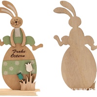 Frühlingsinspirierte Langlebige Holz-Osterdekorationen in Form von Hasen und Eiern für Innenräume und Restaurant-Tischdekoration