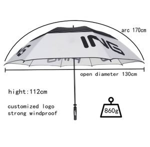 Parapluie de golf promotionnel personnalisé avec impression par sublimation RPET, coupe-vent et logo, cadeau pour voiture, protection solaire UV - Product Image 3