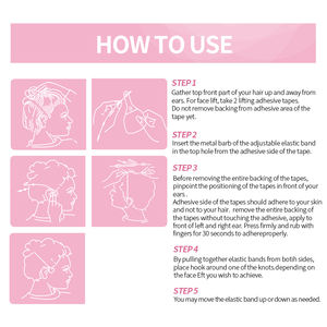 40 Uds. Cinta de Estiramiento facial Invisible transpirable parches de estiramiento facial adhesivo en forma de V cara barbilla pegatina de elevación <span class=keywords><strong>secreta</strong></span> - Product Image 5