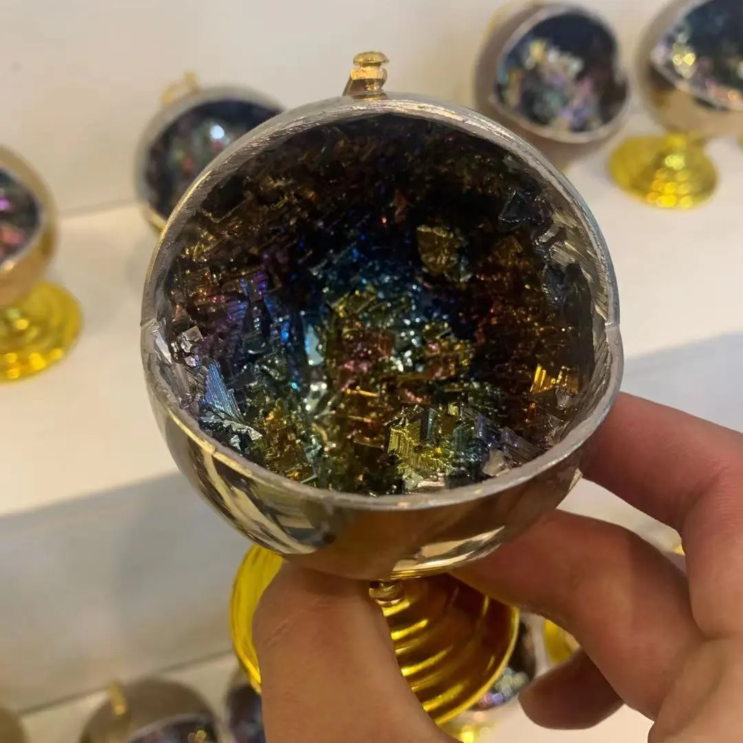 Atacado de alta qualidade bola cura best-seller bismuto minerais globos para decoração