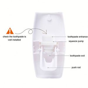 Creative Plastic Durable Eco-Friendly Automatic <b>Toothbrush</b> Dispenser Wall Mount Toothpaste Squeezer <b>Holder</b> Set for Home Bathroom - Product Image 4