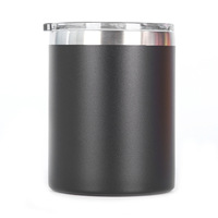 Gobelet isotherme à double paroi en acier inoxydable de 12 oz avec logo personnalisé, revêtement en poudre, pour bière et café, idéal pour les voyages