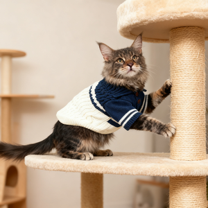 Gaya klasik ramah lingkungan kustom Sweater anjing rajutan katun poliester cetak musim dingin musim semi pabrik grosir pakaian hewan peliharaan - Product Image 3