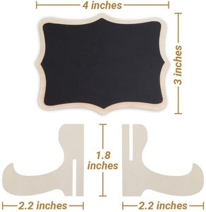 Mini Signs 20 Pack Framed Small Chalkboard Labels with <strong>Easel</strong> Stand, <strong>Wooden</strong> Blackboard for Table Numbers, Food - Product Image 4