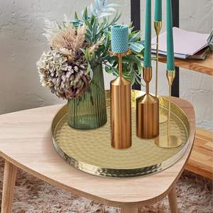 Plateau décoratif en métal en aluminium élégant et brillant Design robuste pour hôtels, restaurants ou décorations intérieures chics pour la maison - Product Image 5