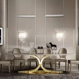 Siyah oval dalgalanma özel granit yemek odası masaları sandalye seti x metal bacak ağır yemek masası