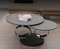 Table basse pivotante en verre pliable à vente chaude, argent, or, acier inoxydable, salon, table basse pivotante à faible hauteur