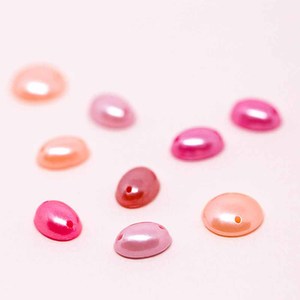Perle acriliche semipiatte Diplopore beige bianche, perline sciolte in plastica, ecologiche e durevoli <span class=keywords><strong>TROYA</strong></span> BE-47 per abbigliamento - Product Image 4