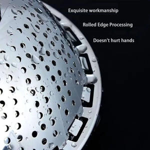 ตะแกรงนึ่งอาหารสแตนเลสเกรดอาหารแบบหนาพิเศษ พับได้ ขยายได้ <span class=keywords><strong>ใช้</strong></span><span class=keywords><strong>กับ</strong></span><span class=keywords><strong>ไมโครเวฟ</strong></span>ได้ พร้อมตะกร้ากรองน้ำ - Product Image 5