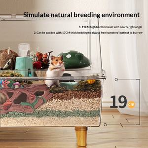 Cage à <span class=keywords><strong>hamster</strong></span> de luxe spacieuse avec design entièrement transparent, antidérapant et fonction empilable - Product Image 5