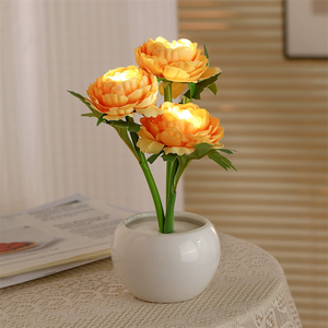Led Flower <strong>Pot</strong> <strong>Night</strong> Light Bedside Desk Light for Home Wedding Party Decor Rose Flower Table Lamp - Product Image 2