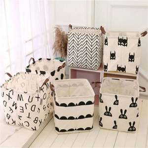 Panier à linge sale en coton, panier à jouets pliable pour cadeaux, paniers de rangement en tissu, décoration intérieure - Product Image 1