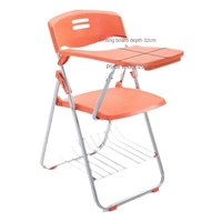 Chaise pliante d'entraînement, de bureau, de réunion, portable, avec dossier en plastique, pour la maison, chaise d'ordinateur, d'extérieur, avec tablette intégrée, mobilier chinois