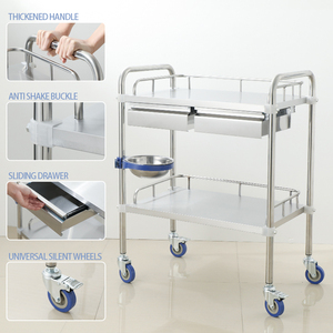 Chariot médical en acier inoxydable petit chariot mobile de stockage pour hôpital salon de beauté support d'hôpital mobile hôtel <span class=keywords><strong>restaurant</strong></span> approvisionnement - Product Image 3
