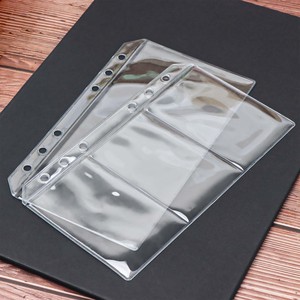 A6 chất kết dính túi không dây kéo lỏng lá Túi rõ ràng PVC trong suốt đôi Túi thẻ túi bên tải không thấm nước tiền mặt phong bì - Product Image 1