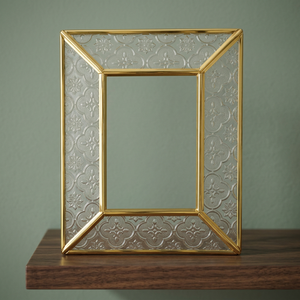 Modern <b>Gold</b> Rectangle <b>Frame</b> Stainless Steel Self-adhesive Lightweight Waterproof <b>Mirror</b> Bedroom Tabletop Home Decor - Product Image 1