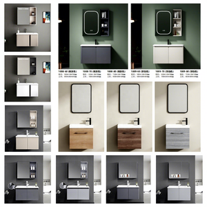 Meuble <span class=keywords><strong>de</strong></span> <span class=keywords><strong>salle</strong></span> <span class=keywords><strong>de</strong></span> <span class=keywords><strong>bain</strong></span> mural design moderne 2026 avec miroir LED, vasque en céramique, prix abordable, idéal pour hôtels, garantie 3 ans - Product Image 1