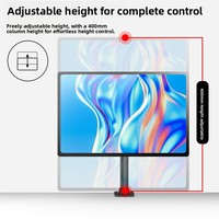Soporte de Escritorio Metálico Negro de Altura Ajustable y Movimiento Completo para Monitor de PC de 14"-27" Directo de Fábrica en Stock