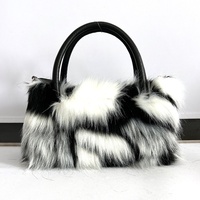 Sac à main en peluche automne/hiver 2025 pour femme, sac à bandoulière haut de gamme à la mode avec deux sangles, sac bandoulière en fausse fourrure, sac en toile transfrontalier