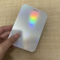 Carte de visite personnalisée de luxe, imprimée en offset UV, imperméable, en PVC holographique, carte laser arc-en-ciel holographique