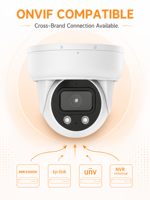 Caméra de sécurité extérieure intelligente 4MP HD couleur IP POE avec vision nocturne IA, capteur CMOS, H.265, stockage cloud et suivi de mouvement humain, format compact