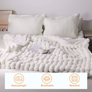 Chăn lông giả nhiều màu sắc lựa chọn đa dạng, mềm mại, chất liệu lông Minky Lora hai mặt dành cho phòng ngủ - Product Image 3