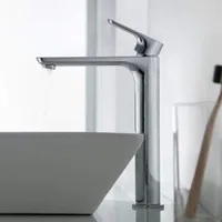 Robinet de salle de bain pas cher rond argent or noir laiton robinet mitigeur de lavabo