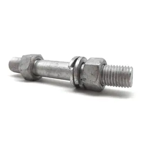 DIN 939 Grade 5.8 6.8 8.8 M16 M20 hot dip galvanized stud bolt with nuts for electric power